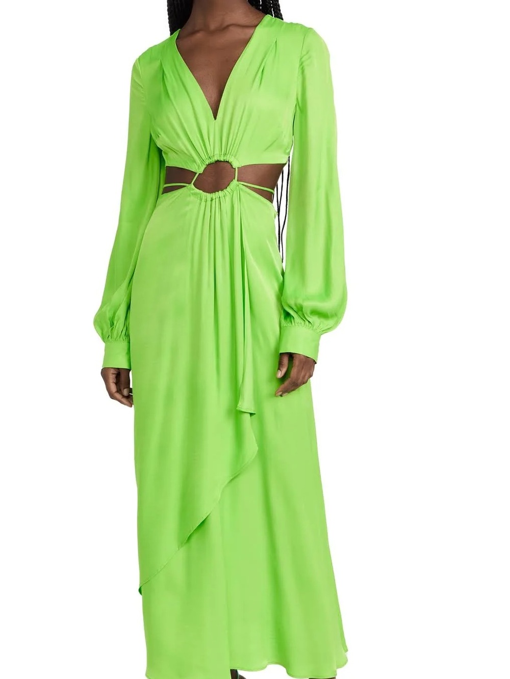 FARM RIO NWT LIME GREEN CUTOUT MAXI MEDIUM